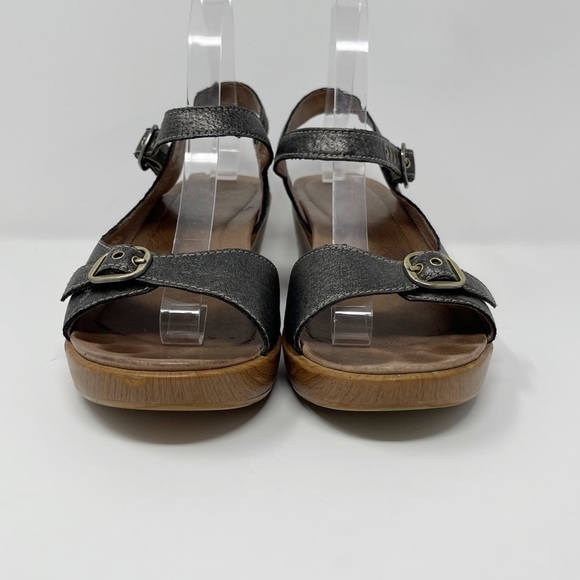 Dankso Joanie Sandals Pewter Burnished Metallic Leather - Picture 3 of 9